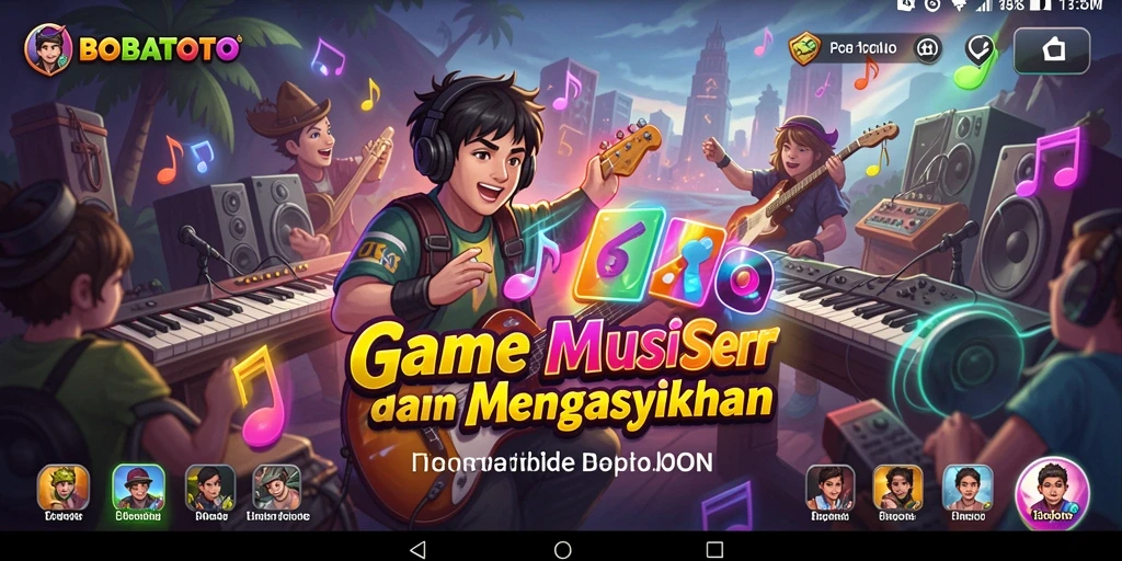 Tampilan gameplay BOBATOTO dengan interaksi musik yang menarik.
