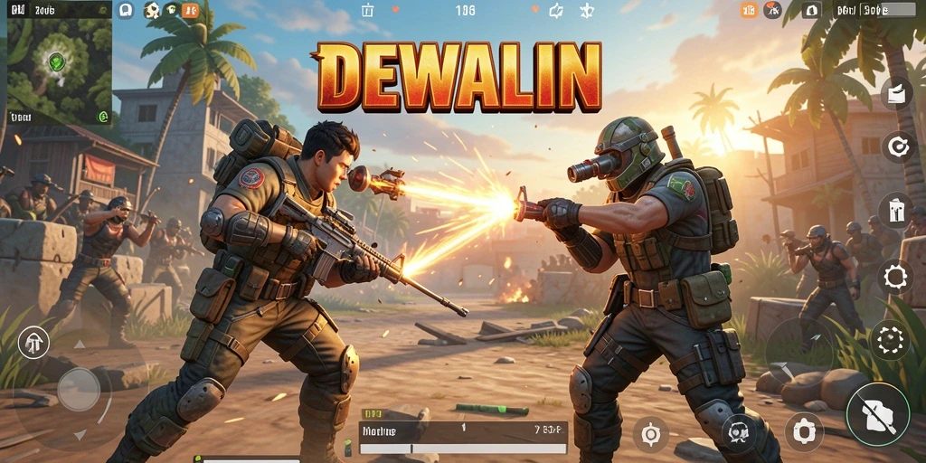 Tampilan gameplay seru di arena pertempuran DEWALIN.