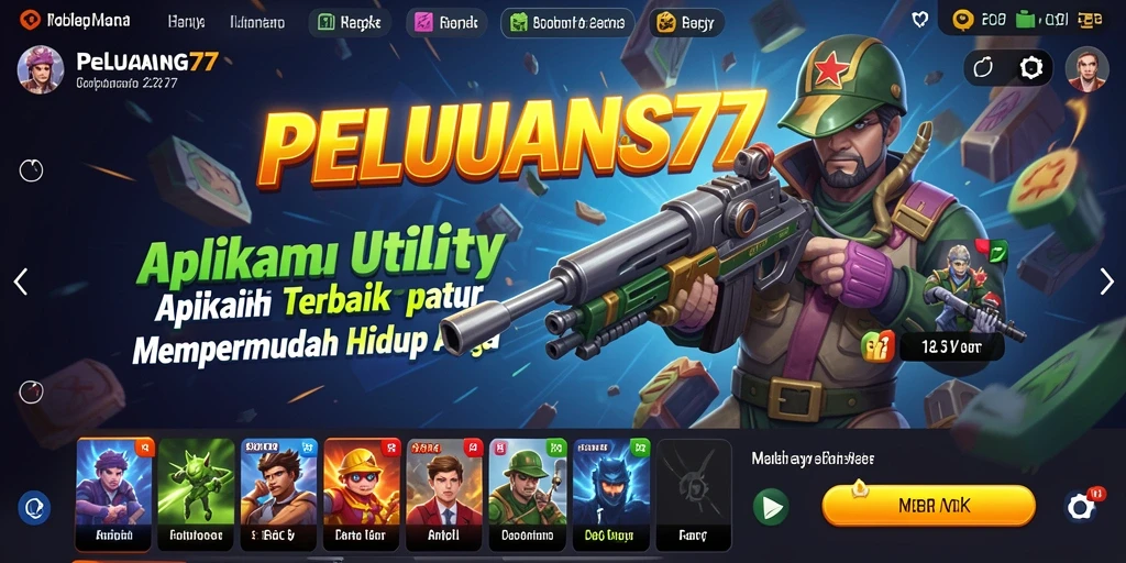 Tampilan screenshot utama PELUANG77 menampilkan fitur-fitur bermanfaat dalam aplikasi Utility.