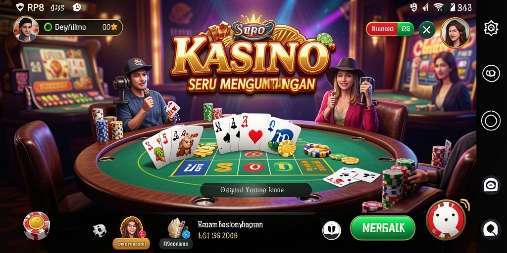 Tampilan gameplay seru di RP8 dengan berbagai pilihan permainan kasino.