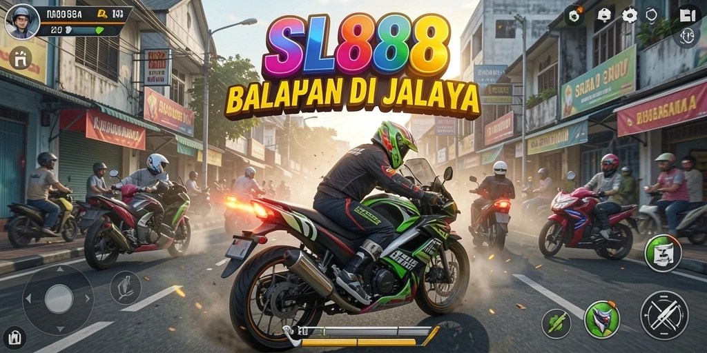 Tampilan gameplay SL888 yang menegangkan saat balapan.